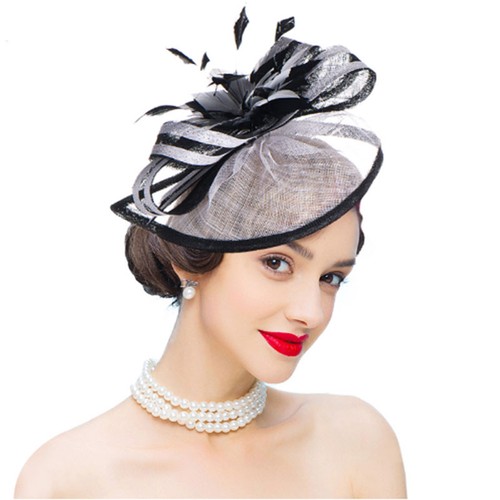 Damen sinamay feder fascinator - sinamay,