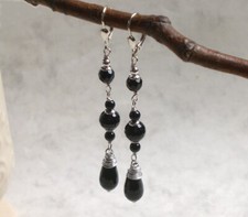 Lange ONYX Tropfen Ohrhänger