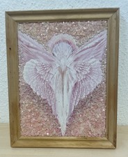 Wandbild Engel mit Rosenquarz 24x30 cm