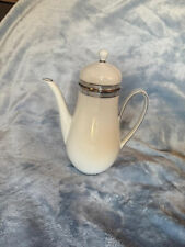 Hutschenreuther Olivia 63 Porzellan weiß silber Kaffeekanne Teekanne Kanne