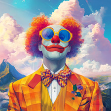 Transparent 18x18 clown in