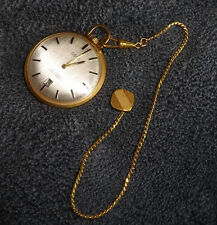 Mechanische Taschenuhr OSCO,Farbe Golden,Datumanzeige,mit Kette,17 Jewels