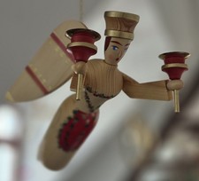 Großer Schwebe-Engel natur Schwebeengel Holz Schutzengel Erzgebirge Taufengel
