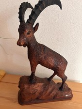 Steinbock/Gams ~Holz geschnitzt Handarbeit Österreich~ 60er Jahre 