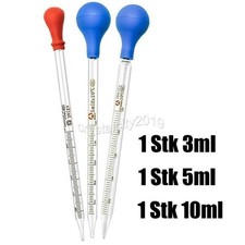 3x Glas Messpipette Gummikappe