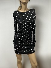 Kurzes Cocon Kleid Gr.S Ungetragen Schwarz Mit Weißen Tupfen H&M Mit Raffung  