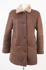 CHRIST Mantel Lammfellmantel Ledermantel Echtes Leder Damen Gr. DE 34 Braun