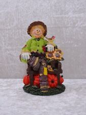Kunstmasse Design Deko Figur Herbst Kürbis Vogelscheuche - Vintage-Stil - 20 cm