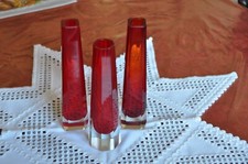 3 Block Vasen Kristall rot