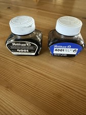 2 X  Pelikan Tintenfass 4001 schwarz, alt
