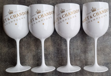 Moet Chandon Imperial Champagner Glas Acryl Becher, 4er Set Weiß, NEU