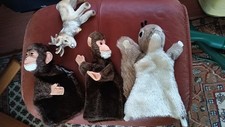 4 Teiliges Steiff-Tiere Konvolut Mohair Sehr Alt 3 Handpuppen Und Ein Renny