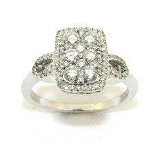 Damen / Damen 18ct Weiß Gold Ring mit Einem Voll Karat Von Diamanten Größe M 1/2