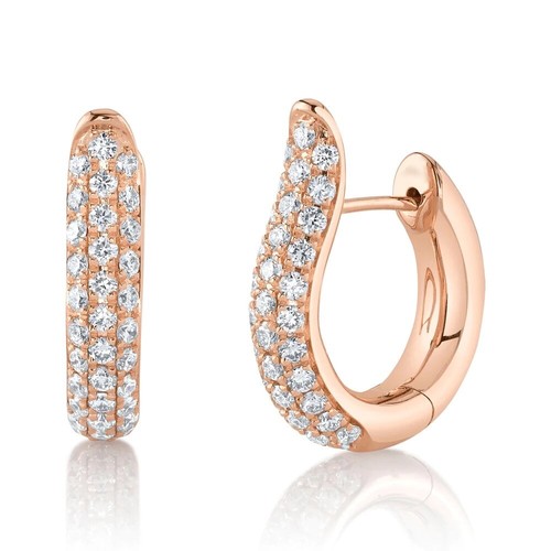 14k roségold diamant creolen - 14k,