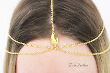 Haarband Stirnband Haarkette Boho gold silber Haarschmuck A198