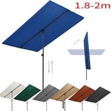 1.8-2m Sonnenschirm Rechteckig Strandschirm Balkonschirm Metall Mast neigbar DE