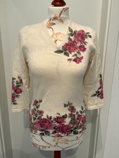 Floraler taillierter Pulli Peter Hahn Größe 36