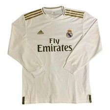 Real Madrid Trikot M Fußball Herren Adidas Weiß Gold Langarm Y2K