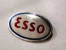 Esso Brosche Pin Hutanstecker Metall tw. blau/rot emailliert altes Original