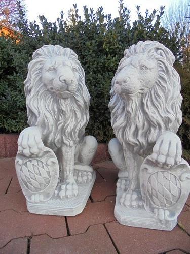 Steinfigur löwenpaar cm - löwenpaar, 54