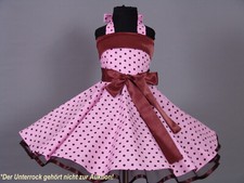Mädchen 50-er Jahre Kleid zum Petticoat Einschulung Gr.110 - 128 Rosa/Braun