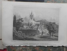Schloss Eberstein bei Baden-Baden 1857 (R. Höfle/Poppel) Stahlstich 