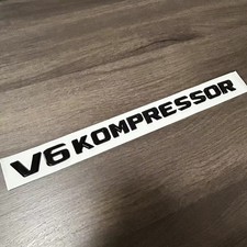 1x Car V6 KOMPRESSOR Schriftzug Emblem Aufkleber Schwarz Glanz Für Mercedes Benz