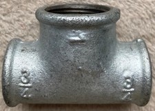 T-Stück reduziert aus Temperguss verzinkt Schraubfitting