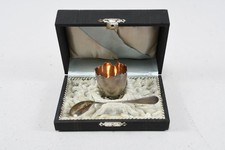 Q40Y02- Silber 800 Taufgeschenk Eierbecher & Löffel in Box 