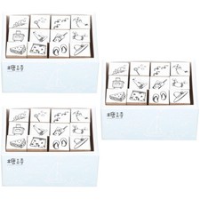 36 PCs Holz Seal Hand Account Sommer -Sommer -Spielserie