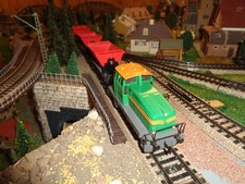 Märklin/Primex - Güterzug Diesellok DHG 500 "Bergbaulok" + 3 Loren - ANALOG S98