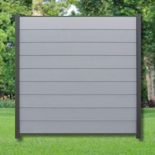 WPC Zaun Komplettset grau