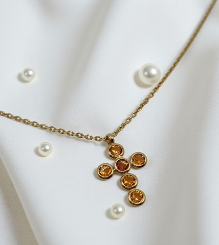 Kreuz cubic zirkonia orange - kreuz,