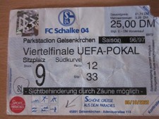 Ticket - FC Schalke 04 : FC Valencia = UEFA Pokal 1996/97
