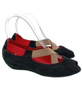 PAS DE ROUGE Peeptoe Ballerinas Damen Ballerinas Gr. DE 36 schwarz Casual-Look