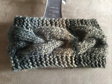 ? Handgestricktes Stirnband mit Zopfmuster,KU 54-56 cm, 53% Schurwolle, NEU