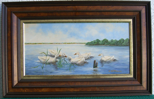 ölgemälde enten am - Ölgemälde,, "enten