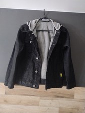 Jeansjacke für Kinder Gr 146 Im Farbe Schwarz mit Kapuze Top Zustand