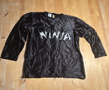 Ninja Anzug Kinder Größe 152 Schwarz mit 2 zwei Kopfbedeckungen zum Wechseln