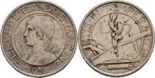San Marino 5 Lire 1935 Silber