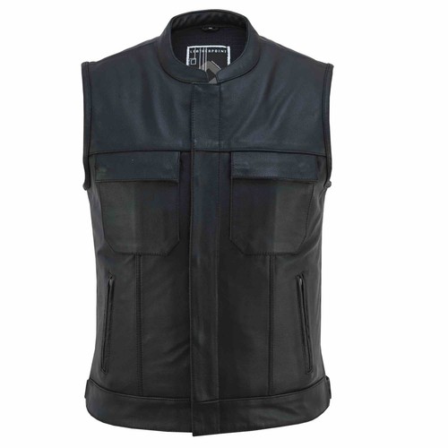 Bikerweste herren leder - leder, –