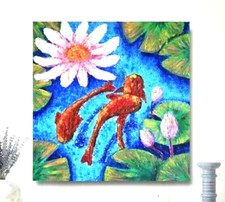 Lotus Koi Fisch im Teich