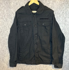 Surplus Raw Heritage Vintage Jacket Herren M Black Heavy Washed Zip Shacket 1975