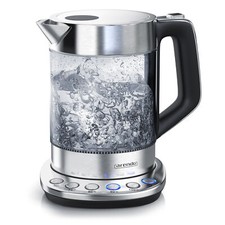 Arendo Edelstahl Design Wasserkocher Temperaturwahl 1,5l 2200 Watt Rauchglas