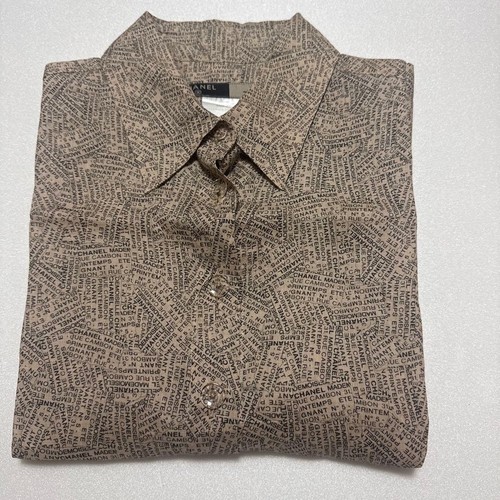 Chanel newspaper print bluse - chanel,