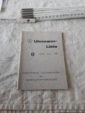 Uhrmann - Liste  PKW  1966 Marktpreis     Notierungen für Gebrauchtwagen