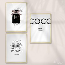 Poster SET A4 - 3 St. (+1 PosterGESCHENK!) Fashion inspiriert Plakat Parfüm