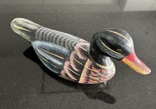 Vintage Holzente Figur „Ente“ aus Holz geschnitzt Handarbeit Handbemalt | 25 cm