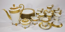 DW Karlsbader Porzellan KAFFEESERVICE 9 Personen goldenes Dekor Prunk Mokka Set