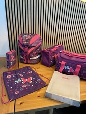 Schulranzen Set Mädchen Herlitz Ranzen Schmetterling Motion Plus Set  5 Teilig